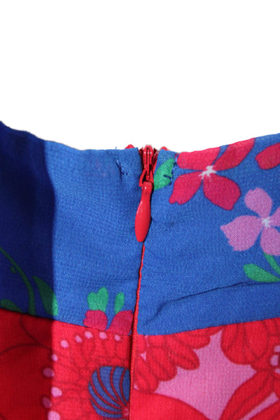 Twisted Wunder Womens Maxi Fit Flare Floral Midi Dress Blue Long Sleeve Size 6