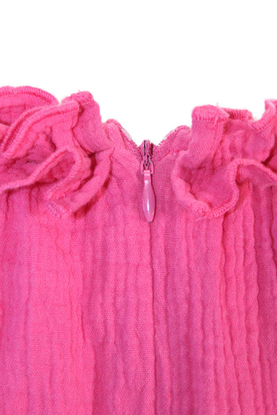 Sundays Womens Sleeveless V Neck Cotton Romper Pink Size XS