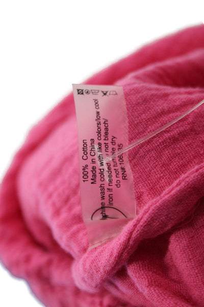 Sundays Womens Sleeveless V Neck Cotton Romper Pink Size XS