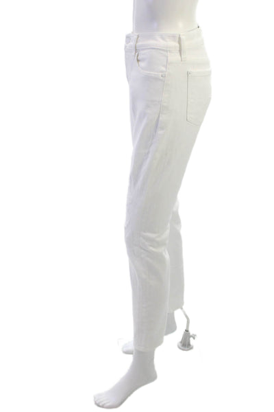7 For All Mankind Womens Ankle Cropped High Rise White Jeans Size 25