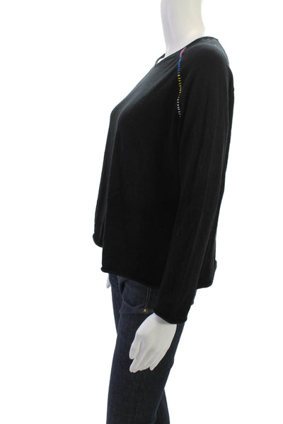 Zaket & Plover Women Basic Black Sweater 10% Silk 70% Cotton 20% Nylon Size S