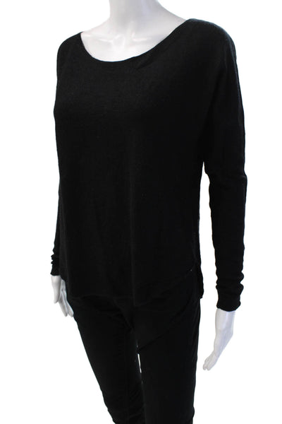 Vince Womens Designer Pullover Black Wool Cashmere Round Neck Size S