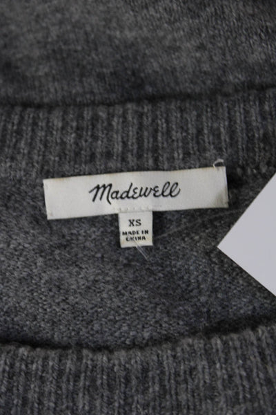 Madewell Womens Pullover Heart Crew Neck Gray Sweater Size XS