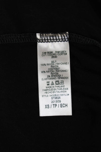 Splendid Womens Boho Tunic Black Roundneck Long Sleeve Drawstring Rayon Size XS