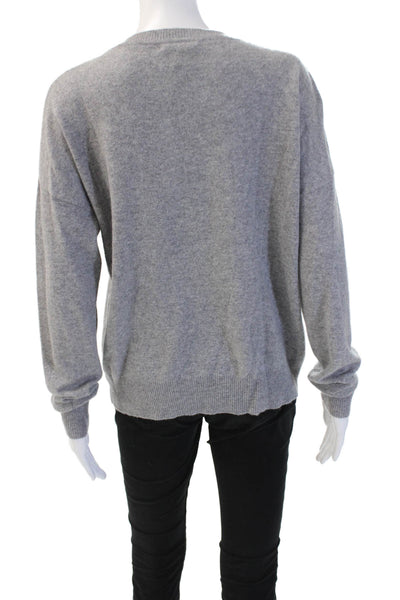 Aqua Cashmere Womens Pullover Sweater Gray Cashmere Star Graphic Size S