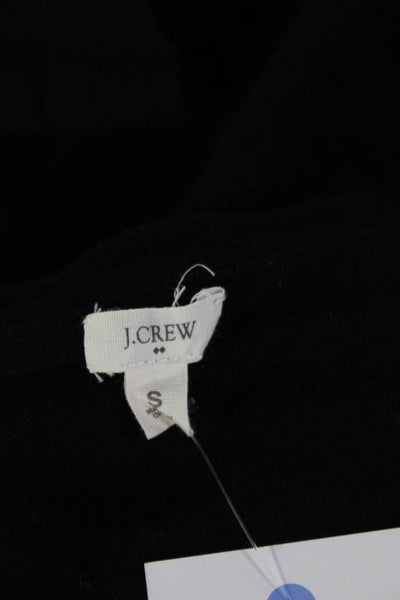 J Crew Womens Black V Neck Long Sleeve Basic Sweater Polyester Blend Size S