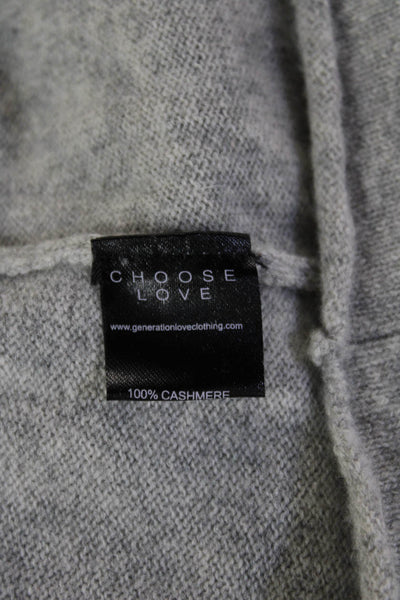 Generation Love Womens 100% Cashmere Pullover Sweater Gray Size S