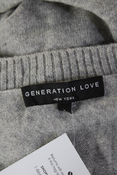 Generation Love Womens 100% Cashmere Pullover Sweater Gray Size S