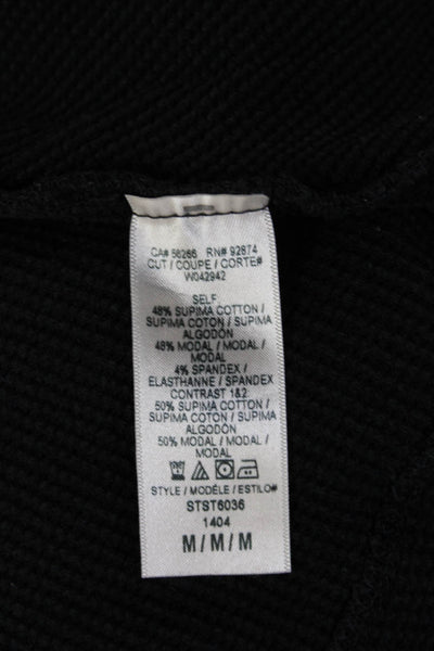 Splendid Womens V Neck Black Cardigan Hoodie Supima Modal Blend Size M