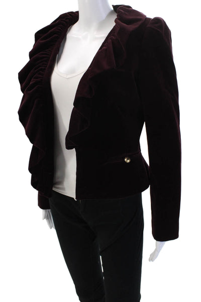 Milly Womens Blazer Purple Cotton Long Sleeve Size 8