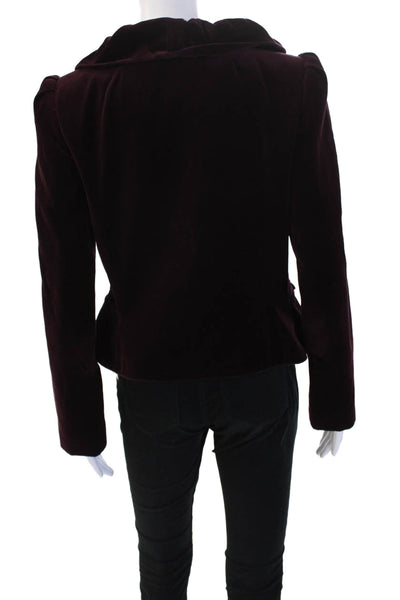 Milly Womens Blazer Purple Cotton Long Sleeve Size 8