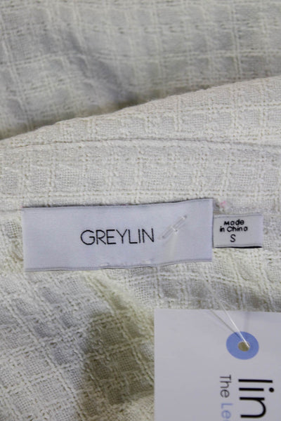 Greylin Anthropologie Womens Collared Short Sleeve Top White Basic Size S