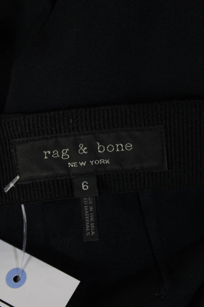 Rag & Bone Womens Ankle Dress Pants Black Zip Size 6