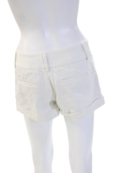 Alice + Olivia Womens Chino Shorts White Size XS