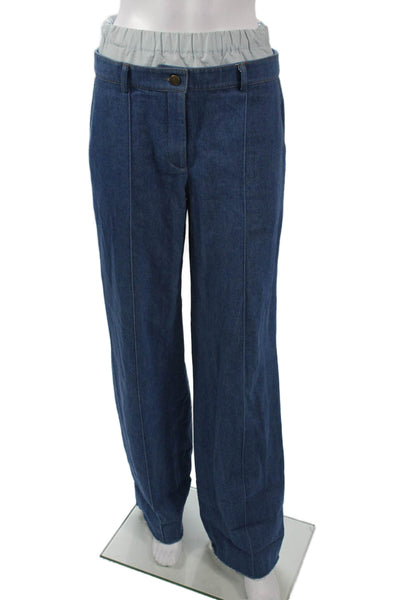 Aya Muse Womens Dark Blue High Rise Cotton Pants Size XS