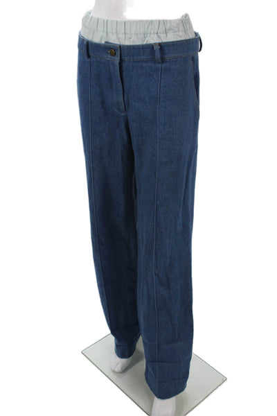 Aya Muse Womens Dark Blue High Rise Cotton Pants Size XS