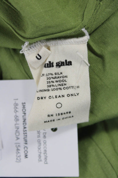 Cult Gaia Women Bohemian Full Length Green V Neck Dress Size 0