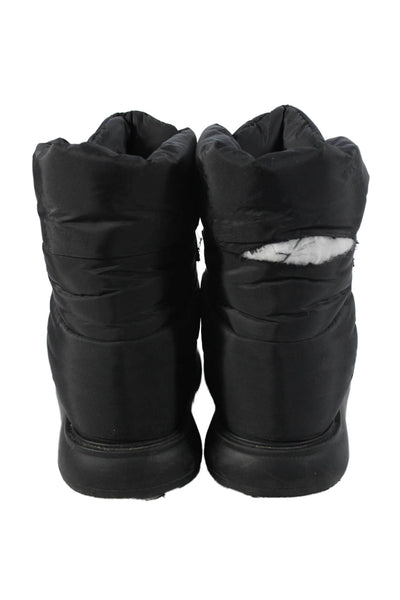 Moncler Womens Lace Up Puffer Ankle Snow Boots Black Size 38 8