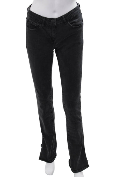 3x1 NYC Womens Black Bootcut Flared Jeans Mid Rise 32 Inseam Size 25
