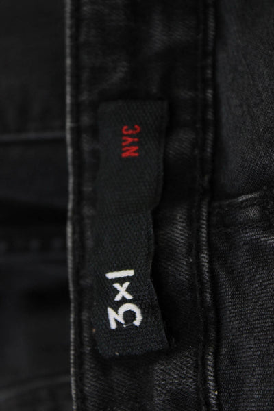 3x1 NYC Womens Black Bootcut Flared Jeans Mid Rise 32 Inseam Size 25