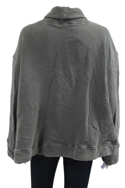 Christina Lehr Womens Dark Gray Mock Neck Pullover Sweatshirt Size One Size