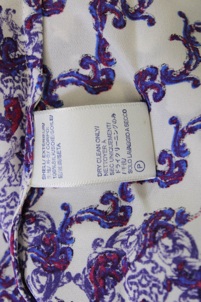 Rebecca Minkoff Womens Silk Paisley Mockneck Longsleeve Buttonup Blouse Size XS