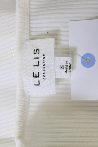 Le Lis Womens Camisole Square Neck Button White Sleeveless Size S