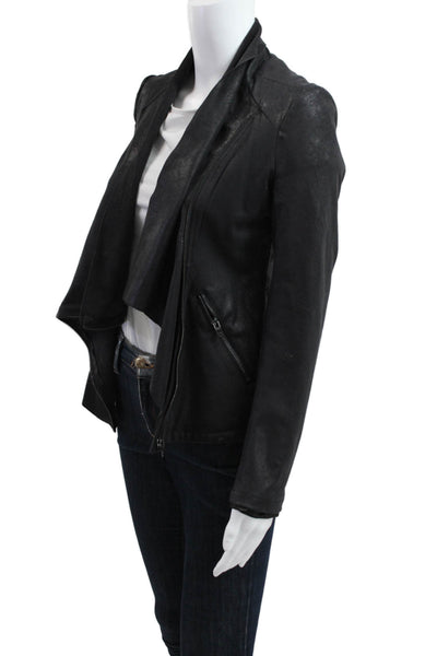 BLANKNYC Womens Motorcycle Jacket Black Zip 90% Polyester 10% Spandex Size S