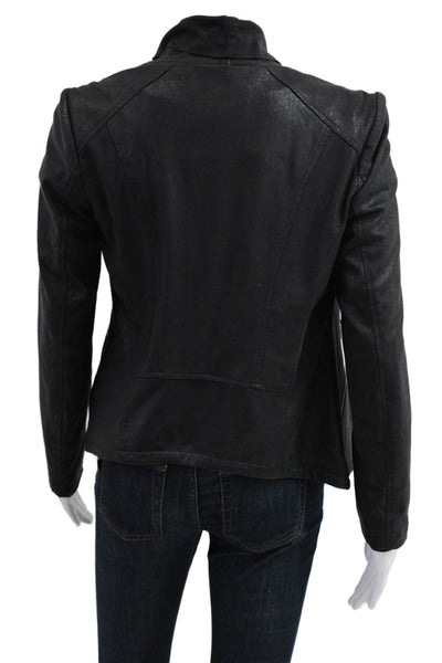 BLANKNYC Womens Motorcycle Jacket Black Zip 90% Polyester 10% Spandex Size S