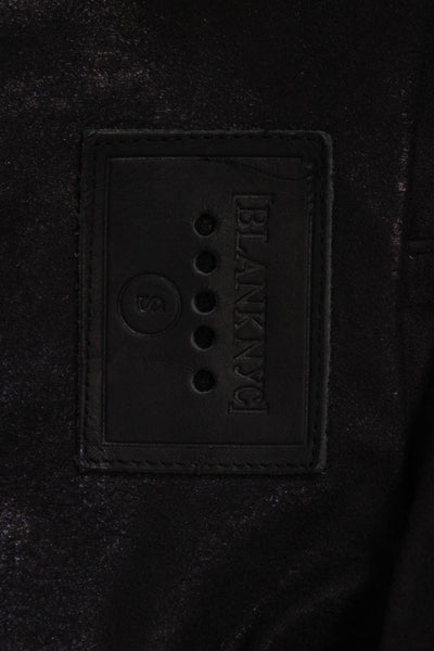 BLANKNYC Womens Motorcycle Jacket Black Zip 90% Polyester 10% Spandex Size S
