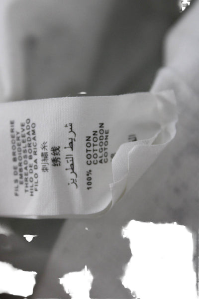 Bonpoint Girls Cotton Floral Short Sleeve Dress White Size 6M