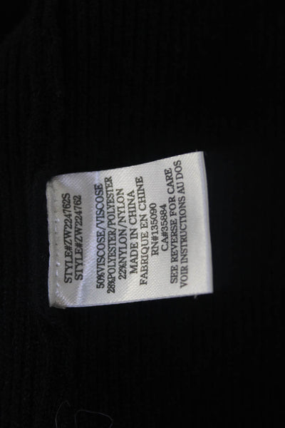 Z Supply Womens Pullover Sweater Black Square Neck Long Sleeve Size M