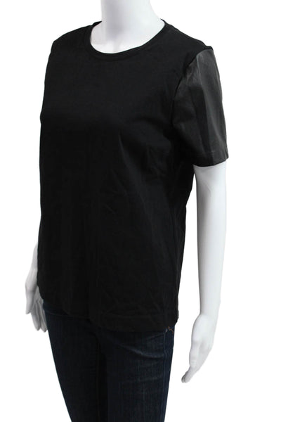 J Crew Women Basic Black Cotton Crew Neck Short Sleeve T-Shirt Size S