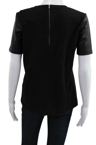 J Crew Women Basic Black Cotton Crew Neck Short Sleeve T-Shirt Size S