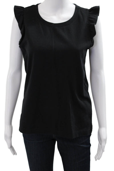 J Crew Womens Basic Black Viscose Tank Top Sleeveless Round Neck Size S