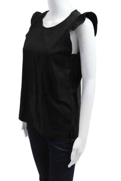 J Crew Womens Basic Black Viscose Tank Top Sleeveless Round Neck Size S