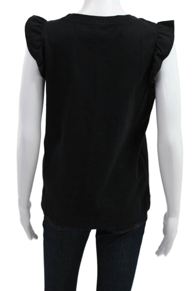 J Crew Womens Basic Black Viscose Tank Top Sleeveless Round Neck Size S