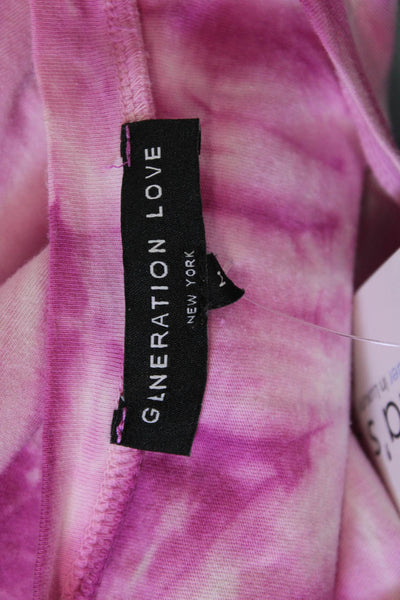 Generation Love Womens Pink Viscose Crew Neck Long Sleeve T-Shirt Size M