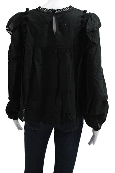 Zara Women Bohemian Camisole Black Cotton Round Neck Size S
