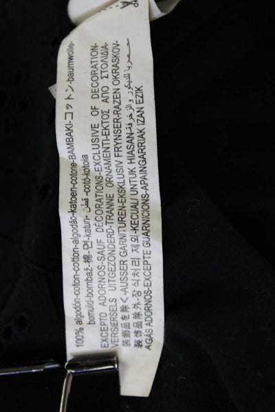 Zara Women Bohemian Camisole Black Cotton Round Neck Size S