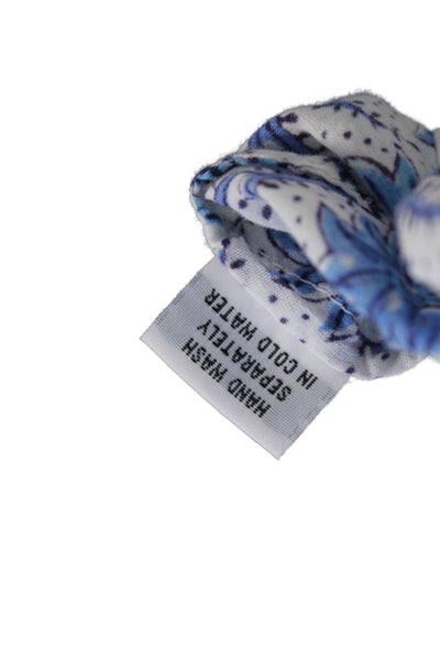 Roberta Roller Rabbit Women Blue Floral V-Neck Tunic 3/4 Sleeve Size XS