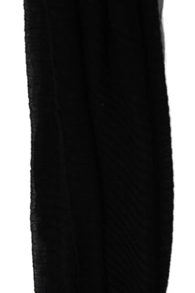 Theory Women's Sheer Raw Hem Wrap Scarf  Black Size 44" X 30"