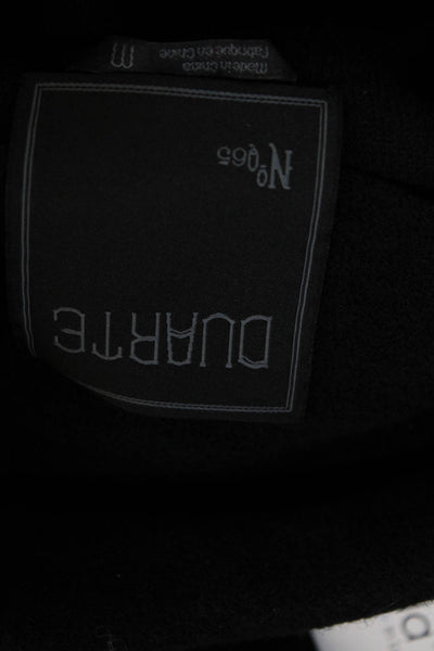 Duarte Women Motorcycle Jacket Black Boiled Wool High Neck Size M