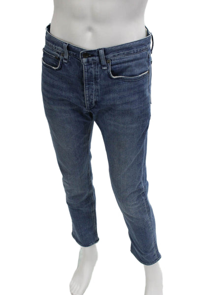Rag & Bone Mens Cropped Straight Jeans Dark Blue Size 31