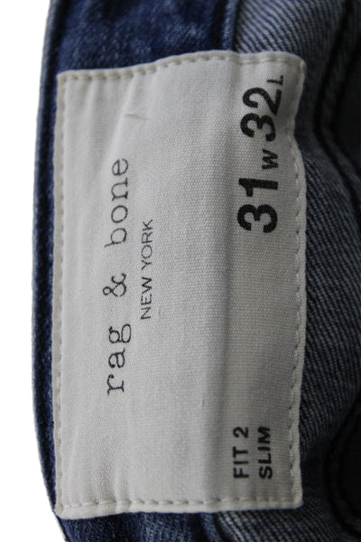 Rag & Bone Mens Cropped Straight Jeans Dark Blue Size 31