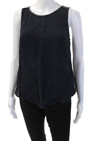 Club Monaco Womens Black Viscose Sleeveless Round Neck Tank Size XS