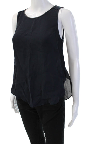 Club Monaco Womens Black Viscose Sleeveless Round Neck Tank Size XS