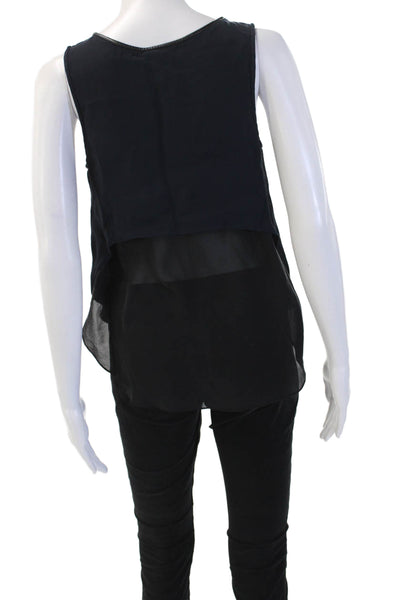 Club Monaco Womens Black Viscose Sleeveless Round Neck Tank Size XS