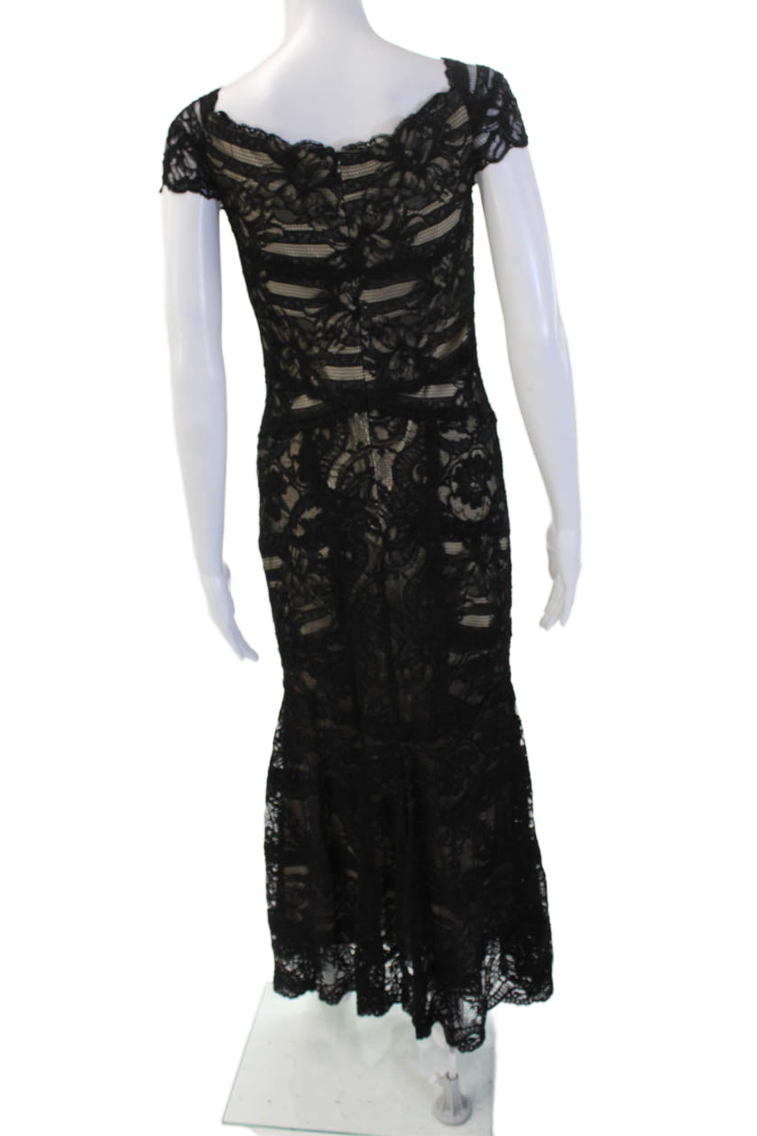 Nicole Miller Womens Mermaid Dress Black V-Neck Short Sleeve Long Size 6 Nicole Miller Womens Mermaid Dress Black V-Neck Short Sleeve Long Size 6