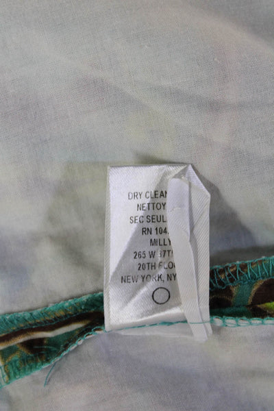 Milly Women Bohemian Paisley Cotton Shorts Green Size 4